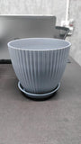 Plastic Round Flower Pot Drainage Holes and Tray Indoor Outdoor Plant