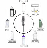 Kitchen4U - Bottle Cleaning Brush Silicone Long Handle for Baby Bottle, Water Bottle, Containers, Vase and Glass Cleaner (31-CM-Silicone-Grey-Brush)
