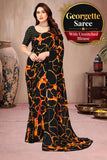 Tie and Dye Poly Georgette Leheriya Saree