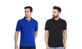 Men's T-shirt Solid Polo Neck Polly Cotton (Pack of 2).