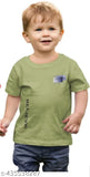 Cotton Blend Round Neck Printed T-Shirt for Boys (Green, 3-4 Years)
