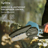 Cordless Mini Chainsaw 6-Inch | 20V Rechargeable Electric Pruning Saw with 2 Batteries, Extra Chain & Carry Case